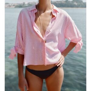Zara Light Pink Striped Blouse